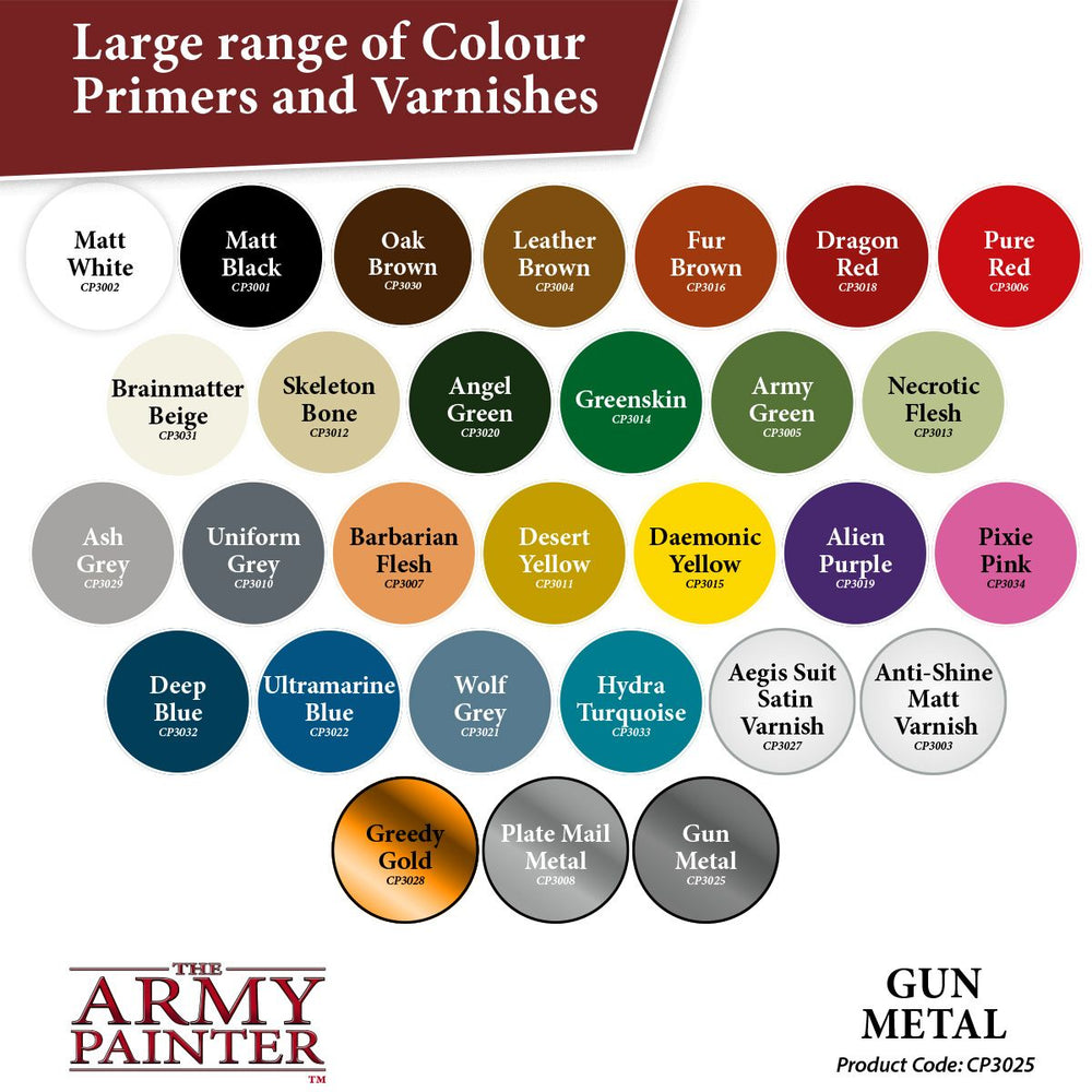 Army Painter Colour Primer: Gun Metal (ONLINE ORDER ONLY)