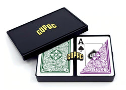 COPAG Playing Cards: Double Deck Set - Legacy - Green/Purple - Poker Size - Jumbo Index (2) (ONLINE ORDER ONLY)
