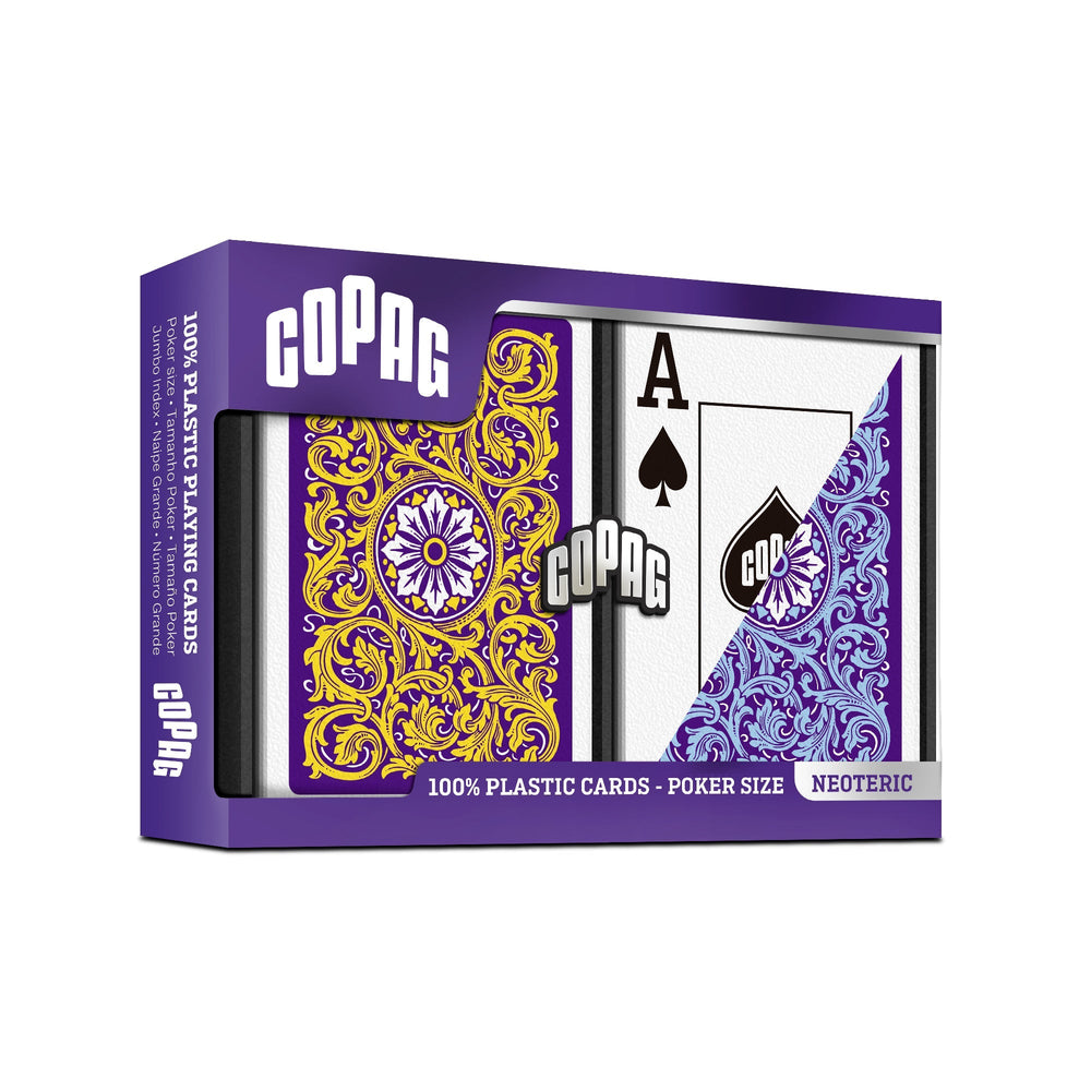 COPAG Playing Cards: Double Deck Set - Neoteric - Blue/Yellow - Poker Size - Jumbo Index (2) (ONLINE ORDER ONLY)