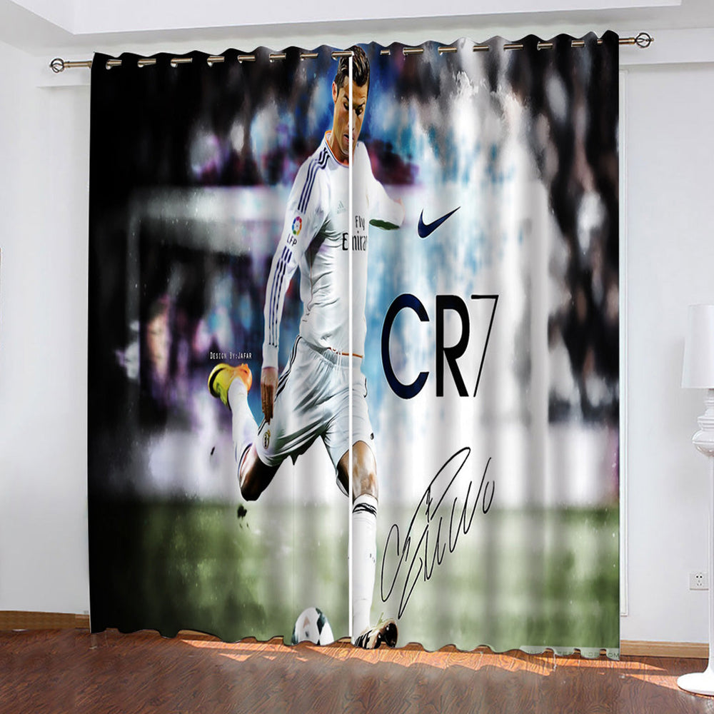 CR7 Pattern Curtains Blackout Window Drapes Room Decoration (Online Order Only)
