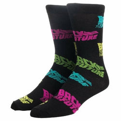 Back to the Future Men's Crew Straight Down Socks (Size 10-13) (ONLINE ORDER ONLY)