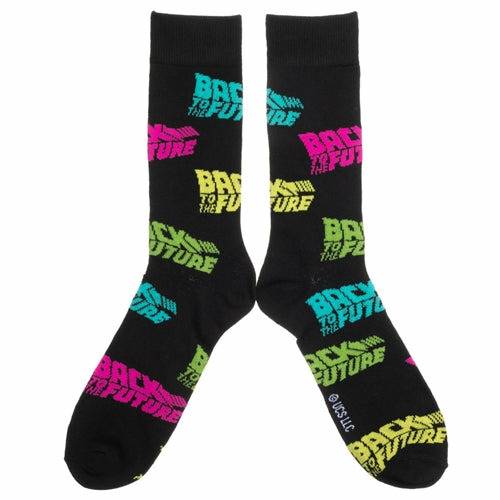 Back to the Future Men's Crew Straight Down Socks (Size 10-13) (ONLINE ORDER ONLY)