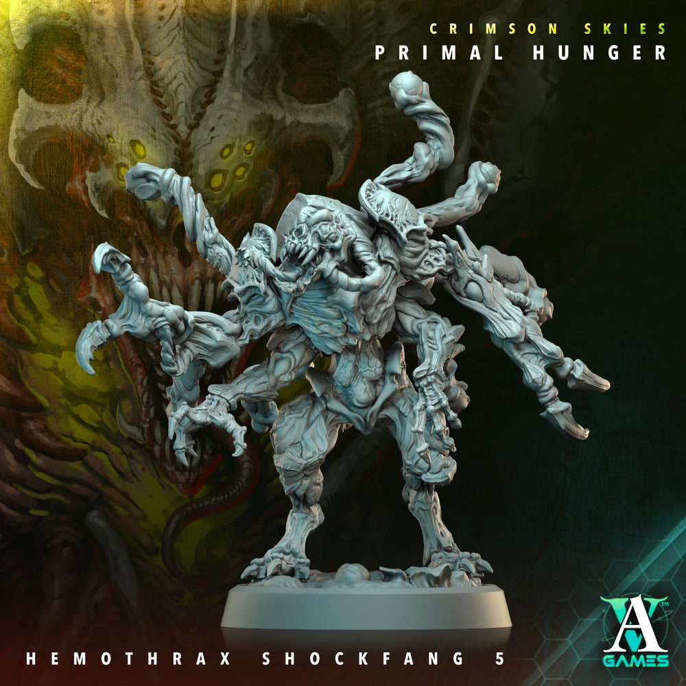 3D Printed Archvillain Games Crimson Skies Primal Hunger- Hemothrax Shockfang 28mm 32mm D&D (Online Only)