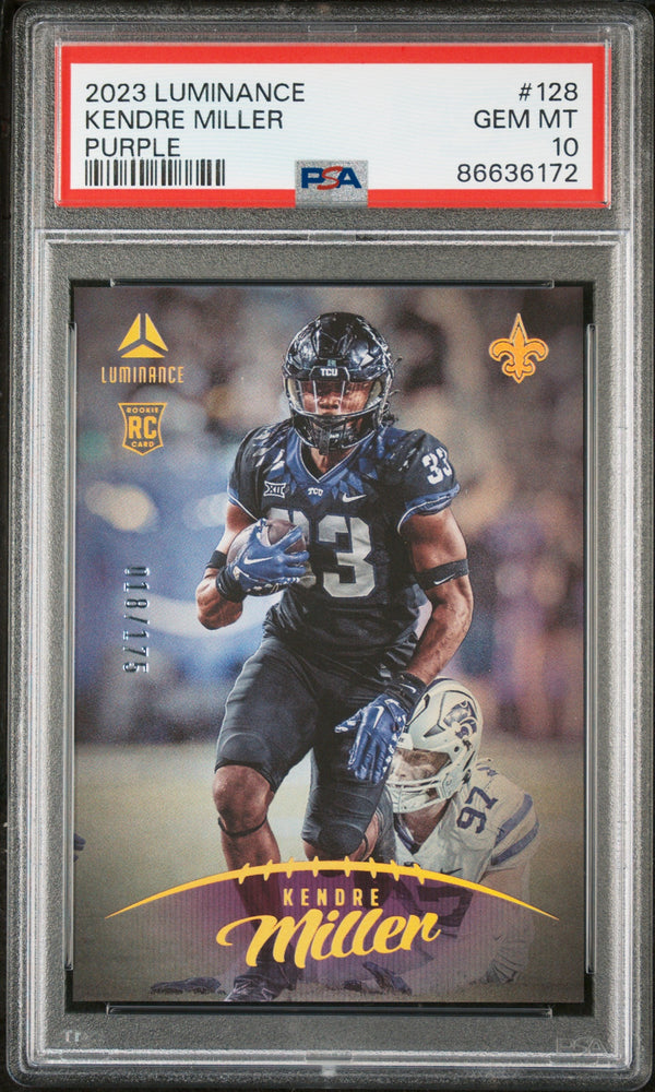2023 PANINI LUMINANCE KENDRE MILLER PURPLE #128 - PSA 10 ROOKIE CARD (Online Order Only)