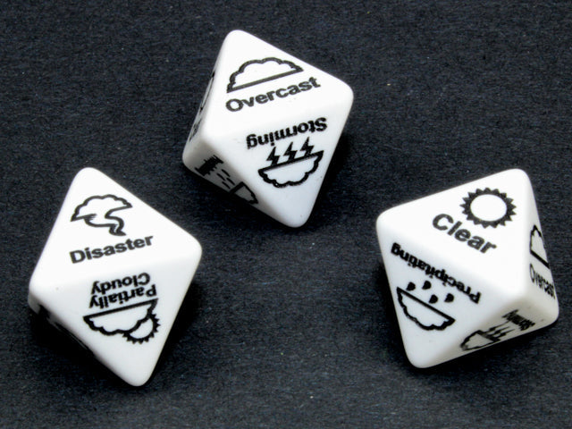 Weather d8 Opaque White Weather Select Dice (Custom engraved) [by piece] (Online Only)