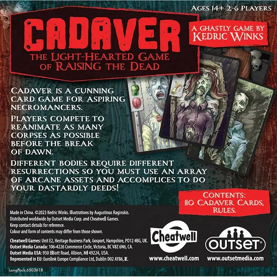 Cadaver - A Cunning Card Game for Aspiring Necromancers - Outset (ONLINE ORDER ONLY)