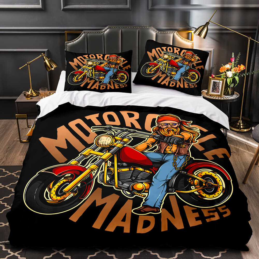 Caferacer Motorcycle Bedding Set Quilt Cover Without Filler (Online Order Only)