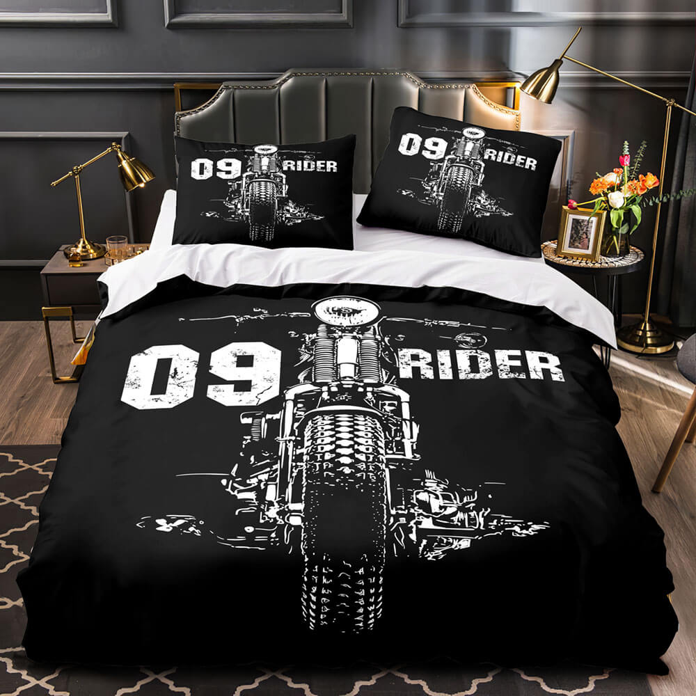 Caferacer Motorcycle Bedding Set Quilt Cover Without Filler (Online Order Only)
