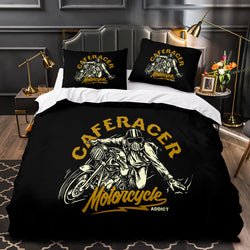 Caferacer Pattern Bedding Set Quilt Cover Without Filler (Online Order Only)