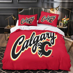 Calgary Flames Bedding Set Quilt Duvet Cover Without Filler (Online Order Only)