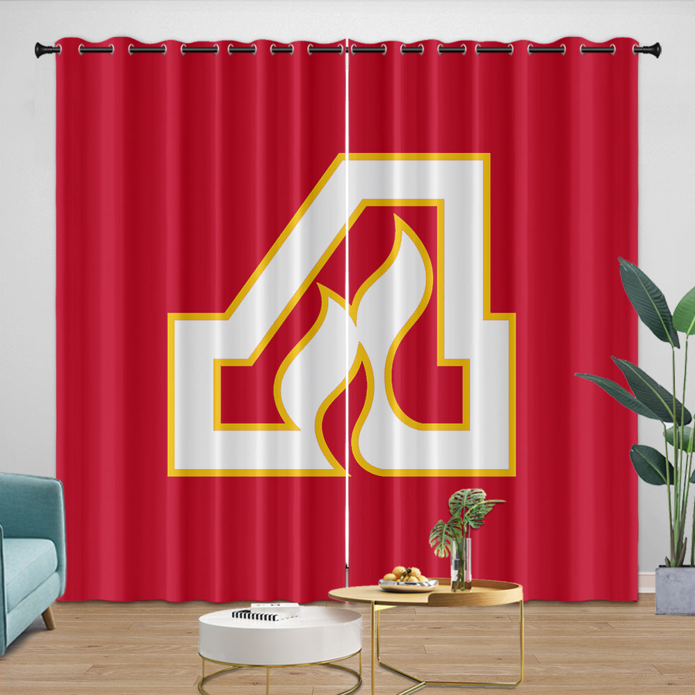 Calgary Flames Curtains Blackout Window Drapes Room Decoration (Online Order Only)
