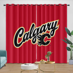 Calgary Flames Curtains Blackout Window Drapes Room Decoration (Online Order Only)