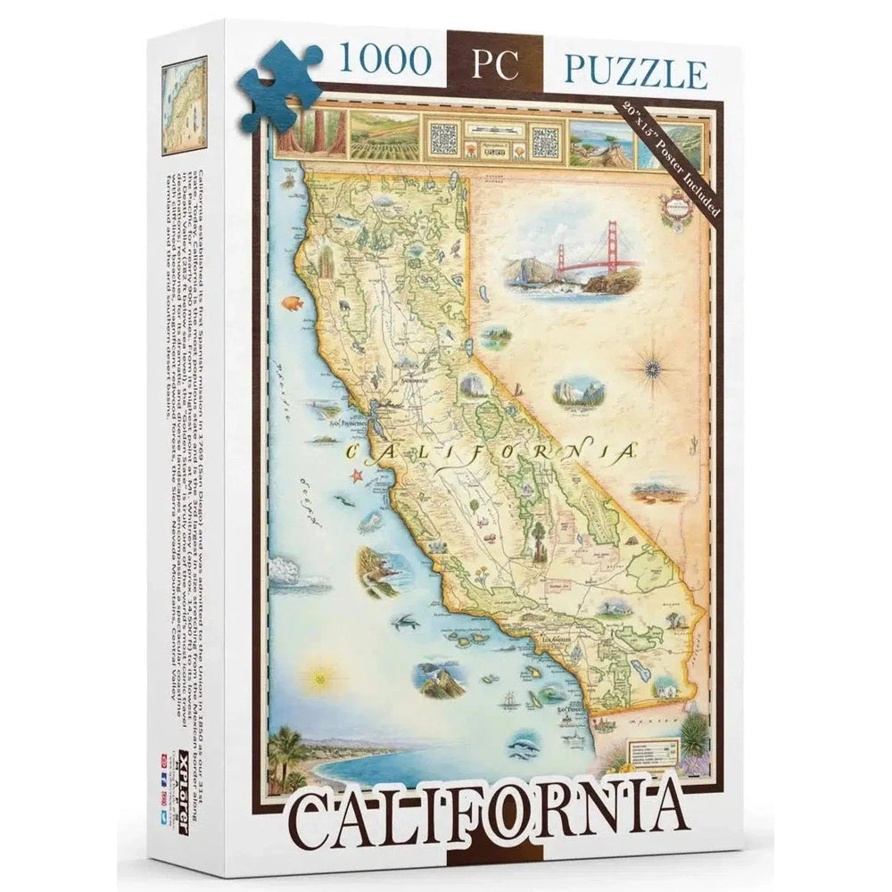 California 1000 Piece Jigsaw Puzzle Xplorer Maps (ONLINE ORDER ONLY)
