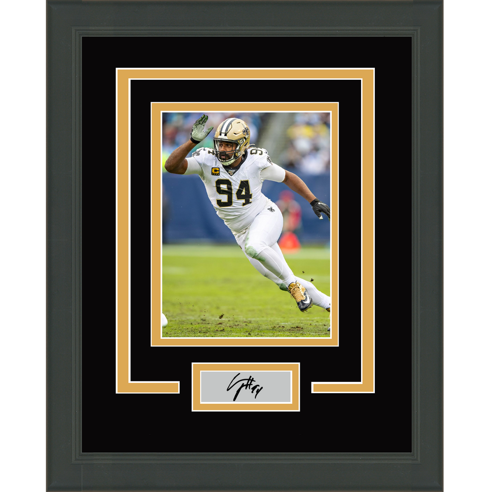 Framed Cameron Jordan Facsimile Laser Engraved Signature Auto New Orleans Saints 11x14 Football Photo (ONLINE ORDER ONLY)