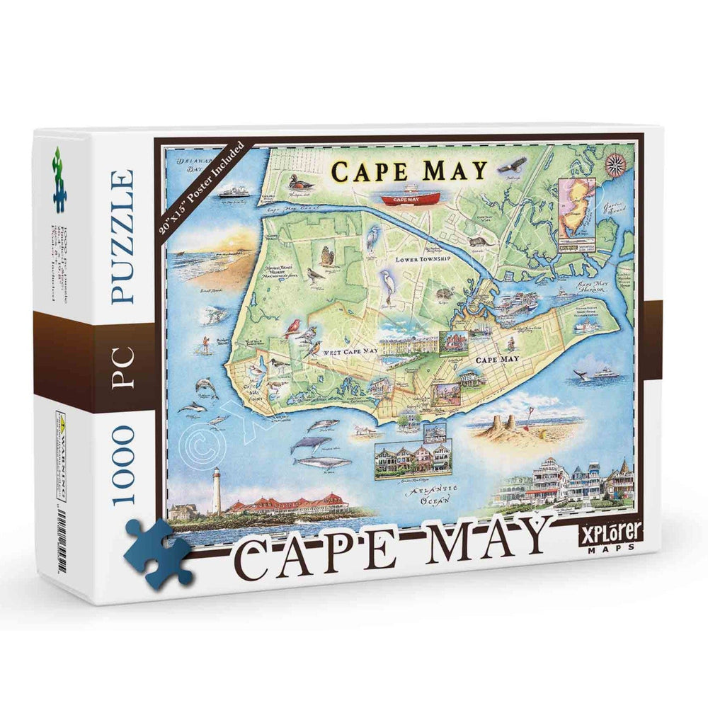 Cape May 1000 Piece Jigsaw Puzzle Xplorer Maps (ONLINE ORDER ONLY)