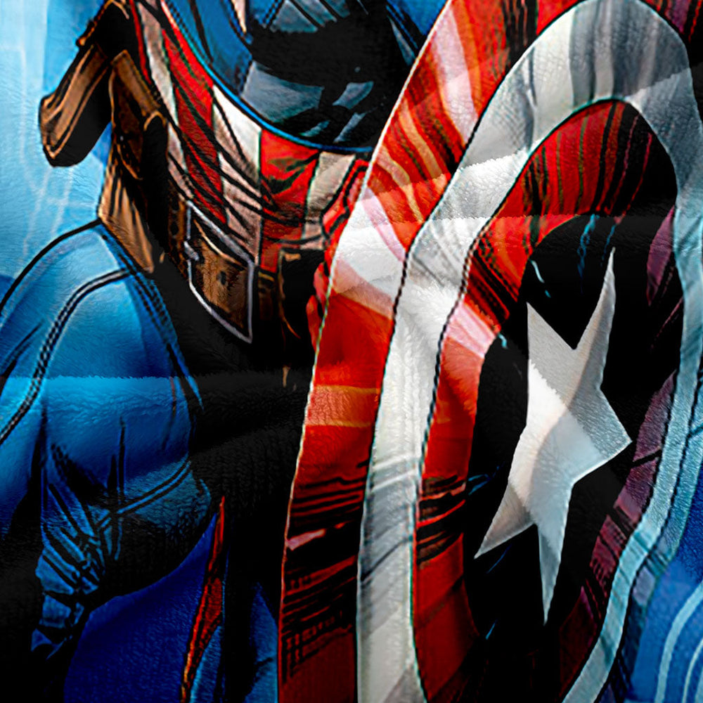 Captain America Iron Man Blanket Flannel Throw Room Decoration (Online Order Only)