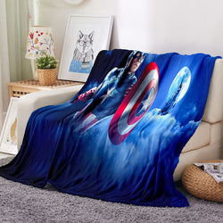 Captain America Iron Man Blanket Flannel Throw Room Decoration (Online Order Only)