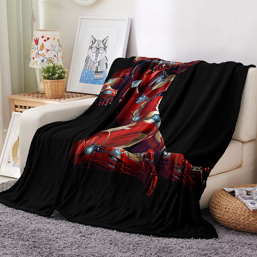 Captain America Iron Man Blanket Flannel Throw Room Decoration (Online Order Only)