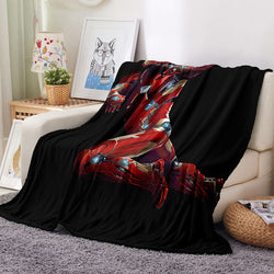 Captain America Iron Man Blanket Flannel Throw Room Decoration (Online Order Only)