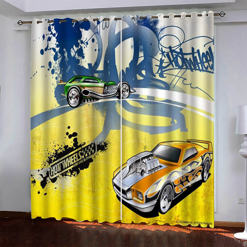 Car Model Hot Wheels Curtains Blackout Window Drapes (Online Order Only)
