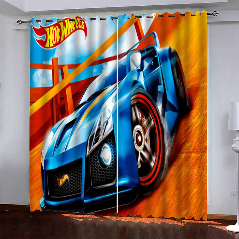 Car Model Hot Wheels Pattern Curtains Blackout Window Drapes (Online Order Only)