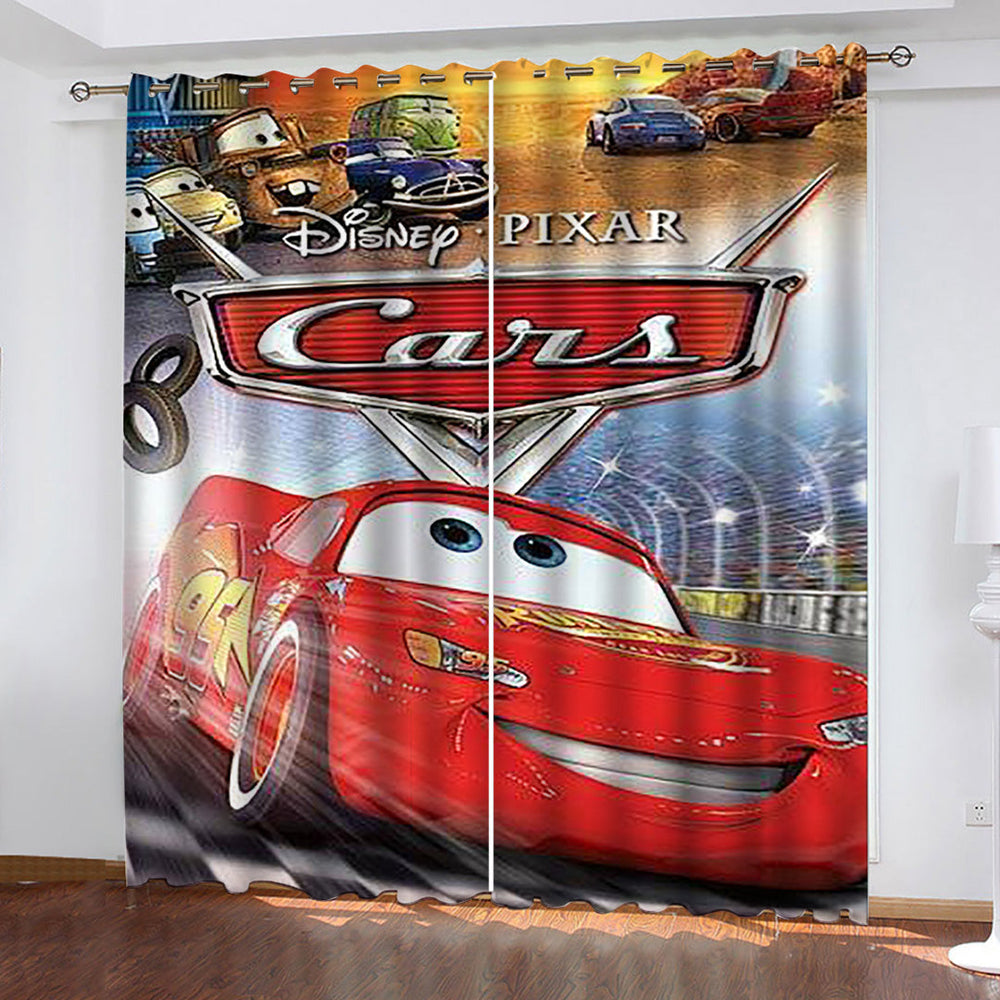 Car Pattern Curtains Blackout Window Drapes Room Decoration (Online Order Only)