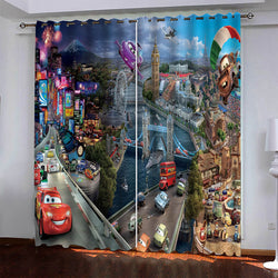 Cars Pattern Curtains Pattern Blackout Window Drapes (Online Order Only)