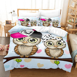 Cartoon Animals Owl Bedding Sets Quilt Cover Without Filler (Online Order Only)