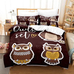 Cartoon Animals Owl Bedding Sets Quilt Cover Without Filler (Online Order Only)