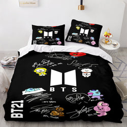 Cartoon BT21 BTS Butter Bedding Set Quilt Duvet Covers Bedding Sets (Online Order Only)