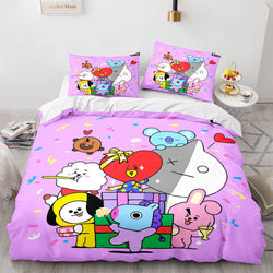Cartoon BT21 BTS Butter Bedding Set Quilt Duvet Covers Bedding Sets (Online Order Only)