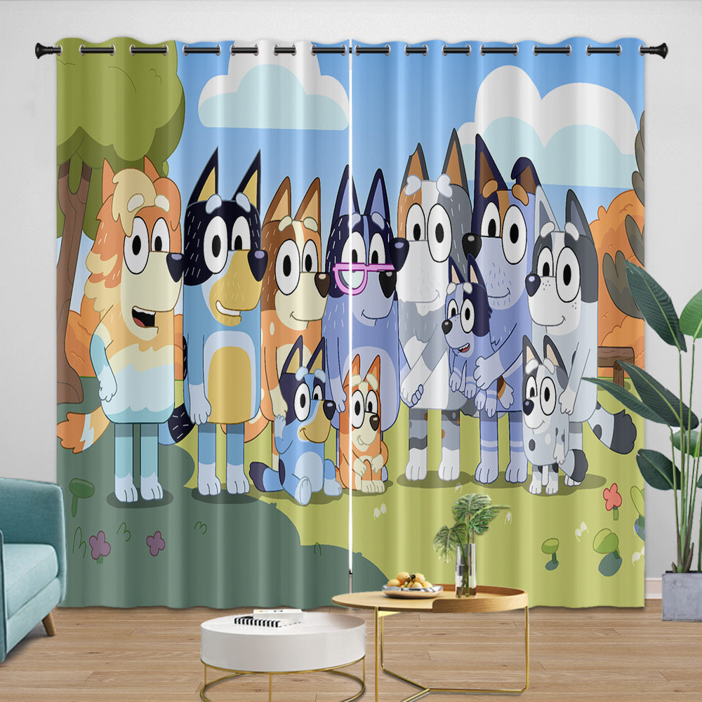 Cartoon Bluey Curtains Pattern Blackout Window Drapes (ONLINE ORDER ONLY)