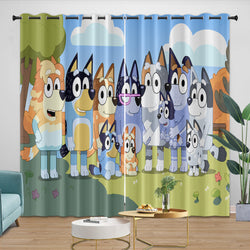 Cartoon Bluey Curtains Pattern Blackout Window Drapes (ONLINE ORDER ONLY)