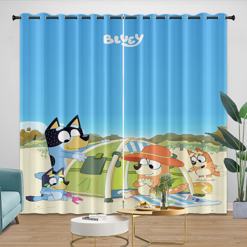 Cartoon Bluey Curtains Pattern Blackout Window Drapes (ONLINE ORDER ONLY)