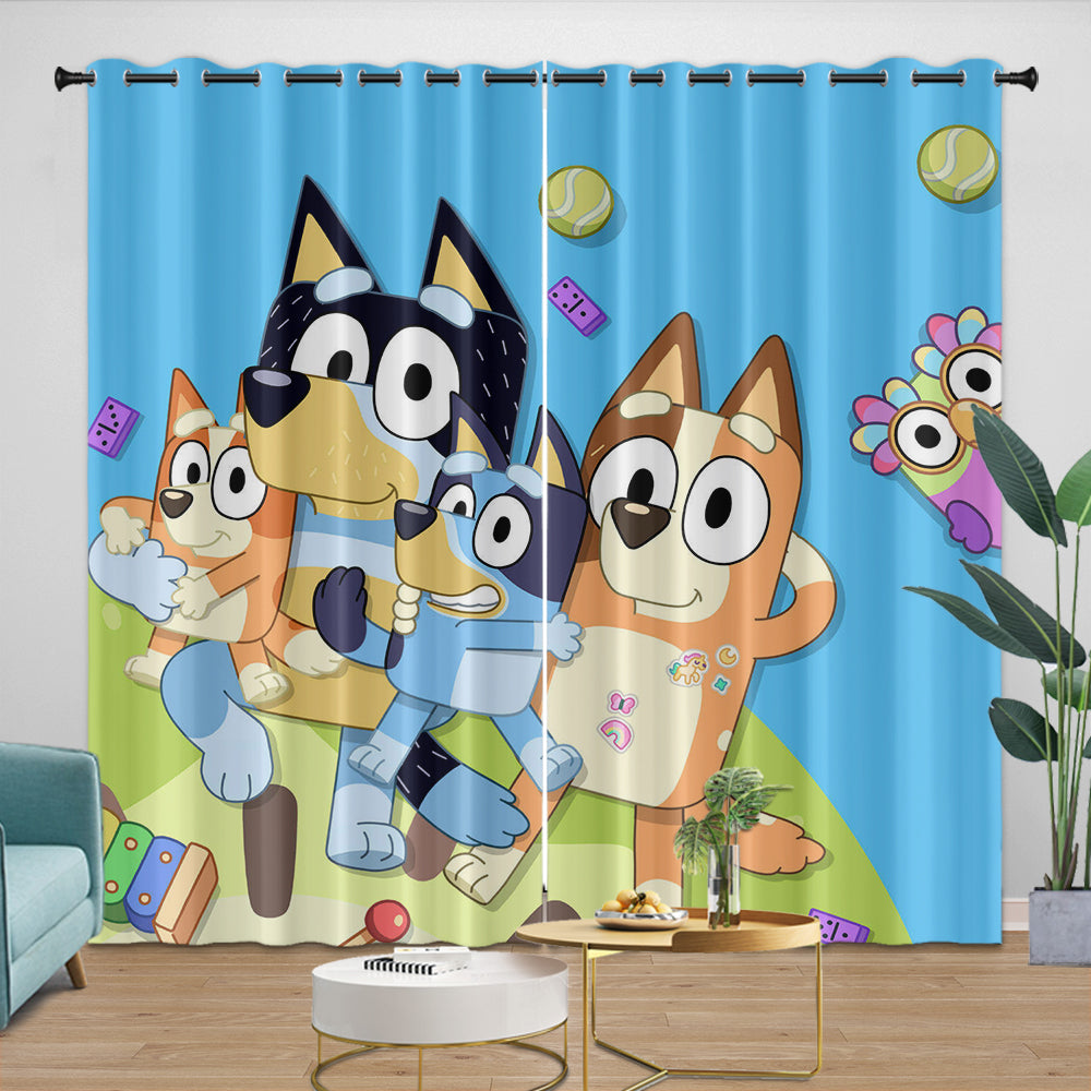 Cartoon Bluey Curtains Pattern Blackout Window Drapes (ONLINE ORDER ONLY)