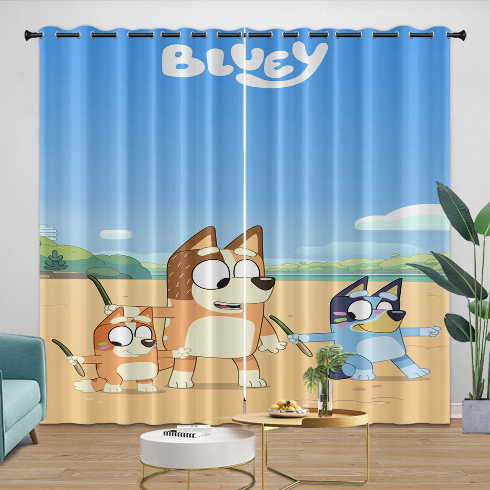Cartoon Bluey Curtains Pattern Blackout Window Drapes (ONLINE ORDER ONLY)