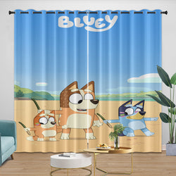 Cartoon Bluey Curtains Pattern Blackout Window Drapes (ONLINE ORDER ONLY)