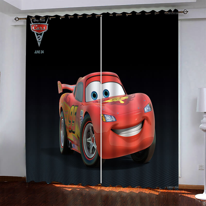 Cartoon Cars Pattern Curtains Pattern Blackout Window Drapes (Online Order Only)