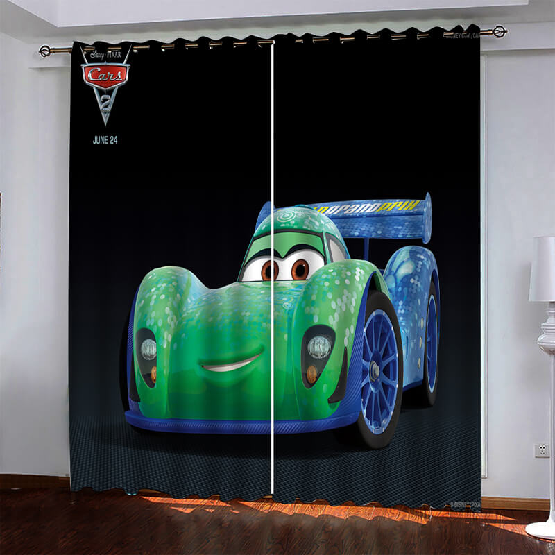 Cartoon Cars Pattern Curtains Pattern Blackout Window Drapes (Online Order Only)