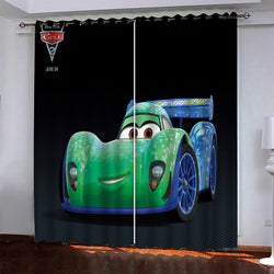 Cartoon Cars Pattern Curtains Pattern Blackout Window Drapes (Online Order Only)