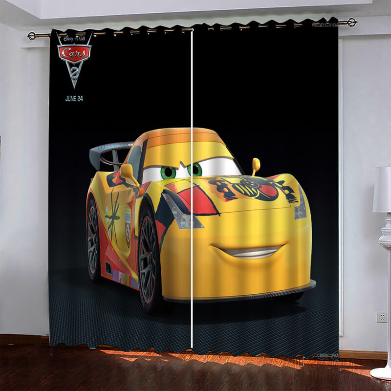 Cartoon Cars Pattern Curtains Pattern Blackout Window Drapes (Online Order Only)