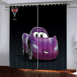 Cartoon Cars Pattern Curtains Pattern Blackout Window Drapes (Online Order Only)