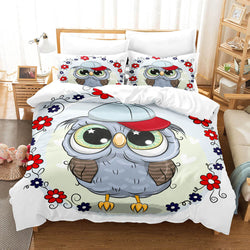 Cartoon Hand Painted Owl Bedding Sets Quilt Cover Without Filler (Online Order Only)