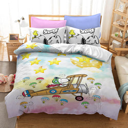 Snoopy Print Bedding Set Quilt Duvet Cover Without Filler (Online Order Only)