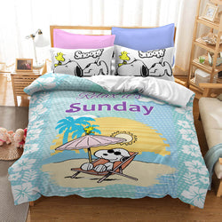 Snoopy Pattern Bedding Set Quilt Duvet Cover Without Filler (Online Order Only)