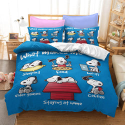 Snoopy Pattern Bedding Set Quilt Duvet Cover Without Filler (Online Order Only)