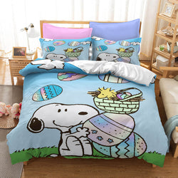 Snoopy Pattern Bedding Set Quilt Duvet Cover Without Filler (Online Order Only)