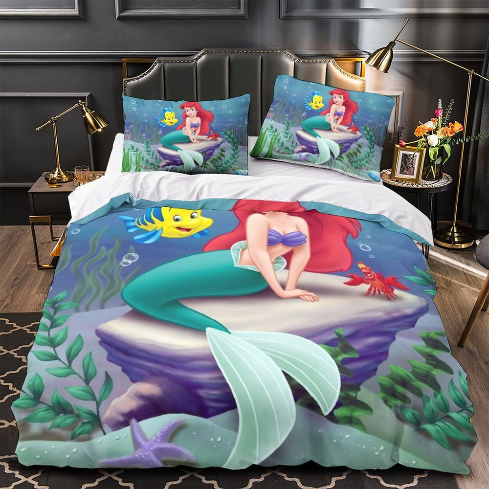Cartoon The Little Mermaid Ariel Bedding Set Quilt Duvet Cover Without Filler (Online Order Only)