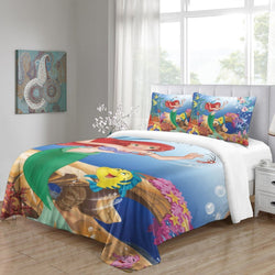 Cartoon The Little Mermaid Ariel Bedding Set Quilt Duvet Cover Without Filler (Online Order Only)