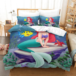 Cartoon The Little Mermaid Ariel Bedding Set Quilt Duvet Cover Without Filler (Online Order Only)